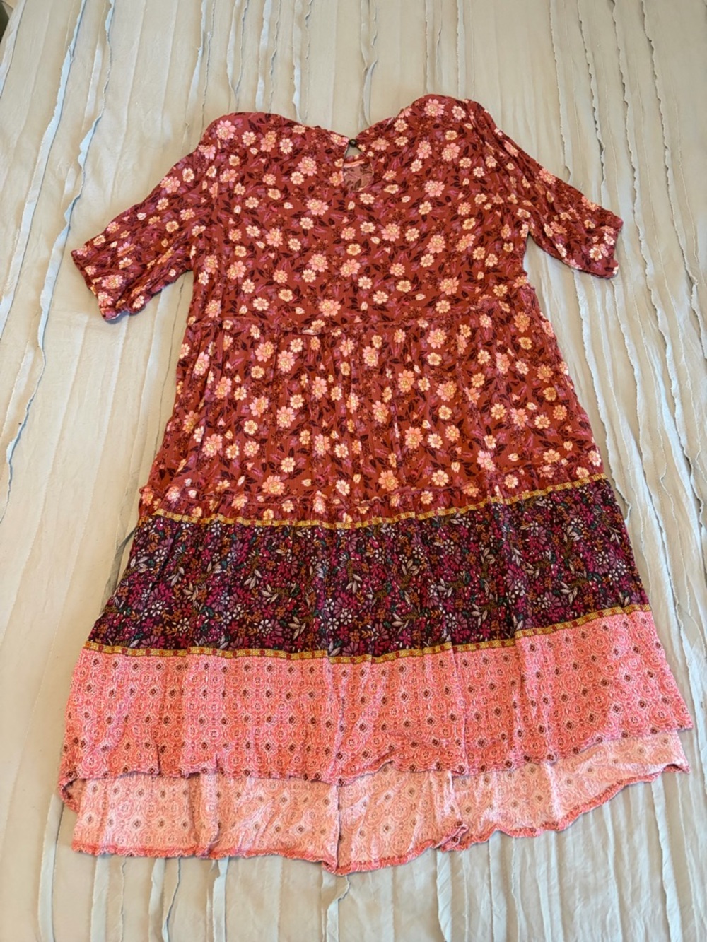 Knox Rose Floral Boho Tiered Dress | Size L - Picture 4 of 6